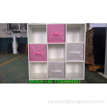 Nine Cube Bookcase para niños con cajones no waven